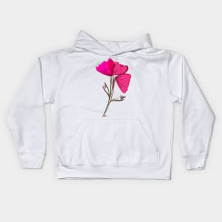 3 poppies & 1 face - pink Kids Hoodie